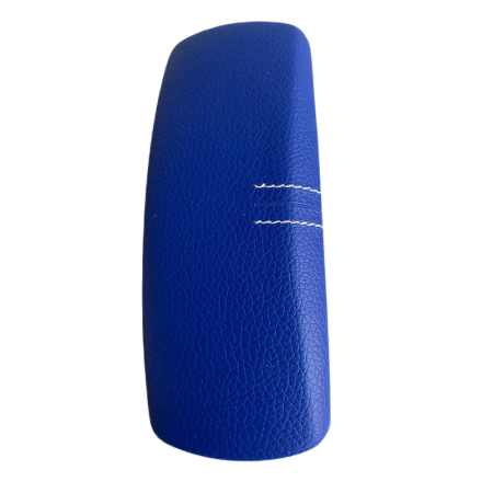 Toc ochelari piele ecologica, 16 x 6.5 x 4.5 cm, albastru deschis