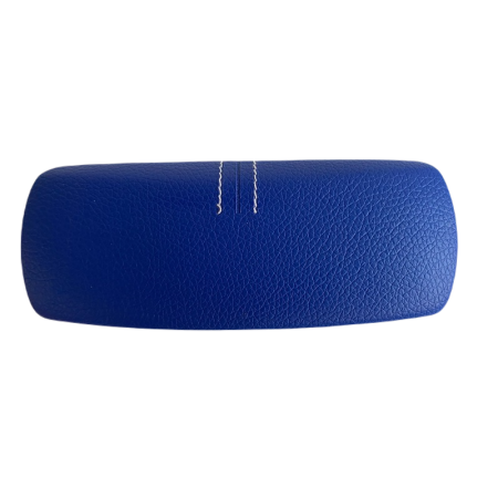 Toc ochelari piele ecologica, 16 x 6.5 x 4.5 cm, albastru deschis