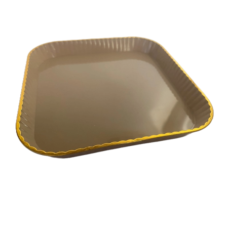 Set 4 platouri servire, Patrat, Crem, 15x15x2 cm