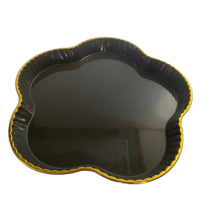 Set 4 platouri servire, Floare, Gri, 15x15x2 cm