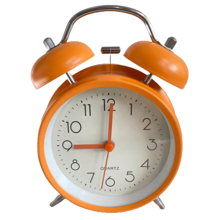 Ceas de masa, portocaliu, vintage, 12x15cm