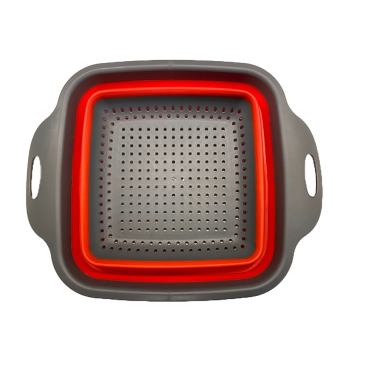 Strecuratoare pentru paste, patrata, pliabila rosie, 26 cm