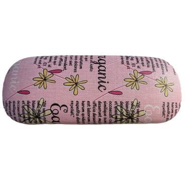 Etui ochelari piele ecologica, 16 x 6 x 4 cm, Roz