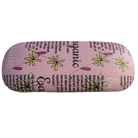 Etui ochelari piele ecologica, 16 x 6 x 4 cm, Roz