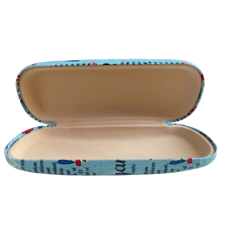 Toc ochelari piele ecologica, 16 x 6 x 4 cm, Bleumarin Rosu