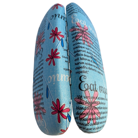 Toc ochelari piele ecologica, 16 x 6 x 4 cm, Bleumarin Rosu