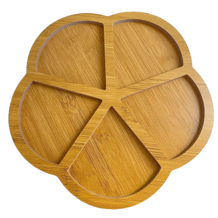 Platou servire bambus, rotund, 26 cm