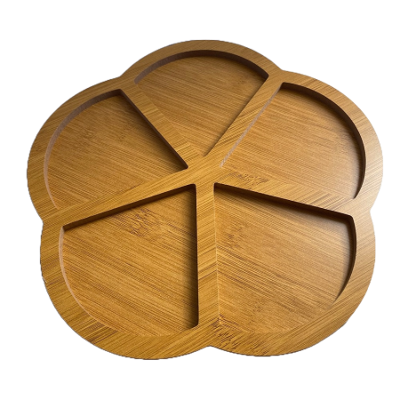 Platou servire bambus, rotund, 26 cm