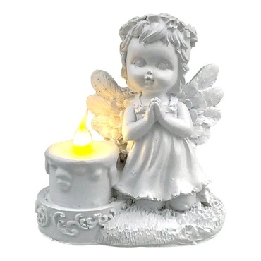 Statueta inger cu lumanare in dreapta, 9X10 cm