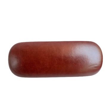 Toc / etui ochelari piele ecologica, 16 x 6 x 4 cm, Maro Deschis