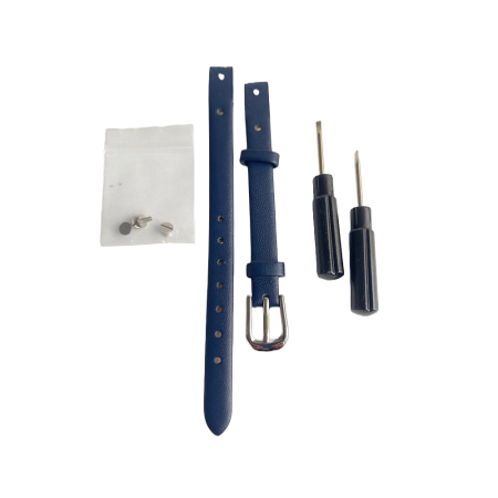 Bratara ceas Cyrax, compatibila ceas Fossil ES4000, 8 mm, din piele, albastru