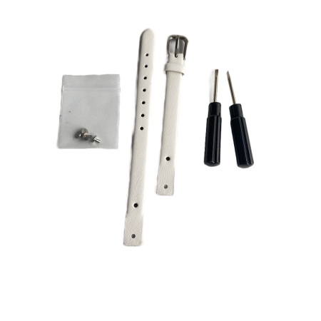 Bratara ceas Cyrax, compatibila ceas Fossil ES4000, 8 mm, din piele, alb