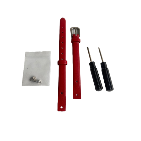 Bratara ceas Cyrax, compatibila ceas Fossil ES4000, 8 mm, din piele, rosu