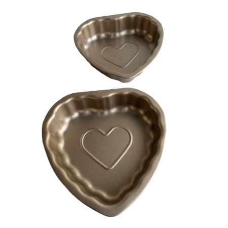 Set 2 tavi cuptor, forma inima, 12cm