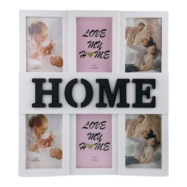 Rama foto, Home, 6 poze, Alb, 37X40 cm