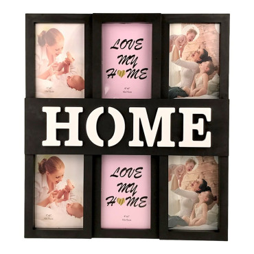 Rama foto, Home, 6 poze, Negru, 37X40 cm