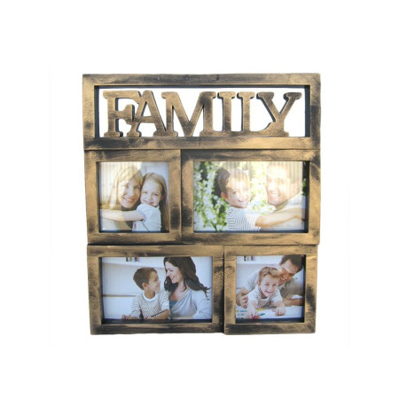 Rama foto family 4 poze, model bronz, 28x31 cm