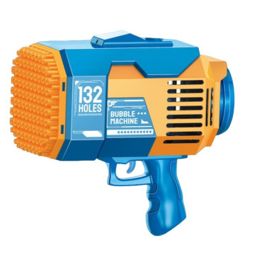 Pistol pentru Baloane de Sapun, Cyrax, 132 de Gauri, Lumini Colorate, Tavita, Lichid, Baterie de Li, Cablu de Incarcare, 25cm x 13cm x 26cm, Albastru