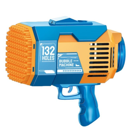 Pistol pentru Baloane de Sapun, Cyrax, 132 de Gauri, Lumini Colorate, Tavita, Lichid, Baterie de Li, Cablu de Incarcare, 25cm x 13cm x 26cm, Albastru