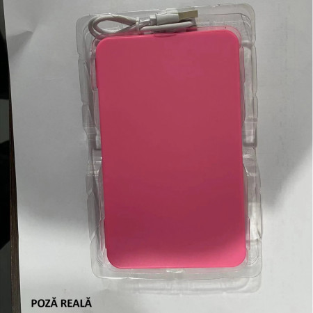 Calculator de Mana Reincarcabil cu Tabla de Scris,  Calculator Portabil, Ecran LCD, Afisaj cu 12 Cifre, Ecran de 15 cm, Culoare Roz