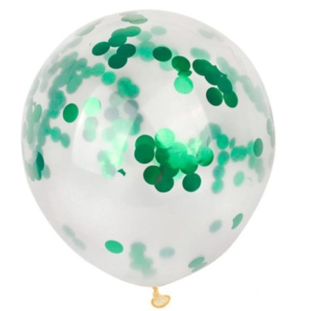 Set 10 Baloane din Latex, Cyrax, Model Party Confetti, 5 x Confetti, 5 x Turcoaz, 25 cm, 2.2g