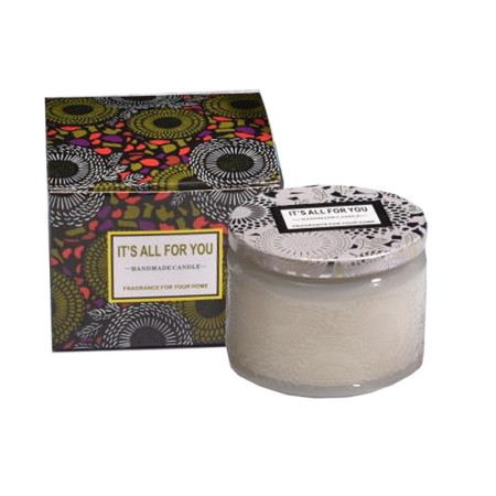 Lumanare Parfumata,  Model Borcan, Alb, Aroma de Flori albe