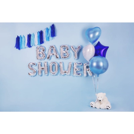 Balon Folie Metalizata Litera B, Cyrax, 40 cm, Umflati cu Heliu sau Aer, Ambalaj Individual, Pai inclus, Argintiu