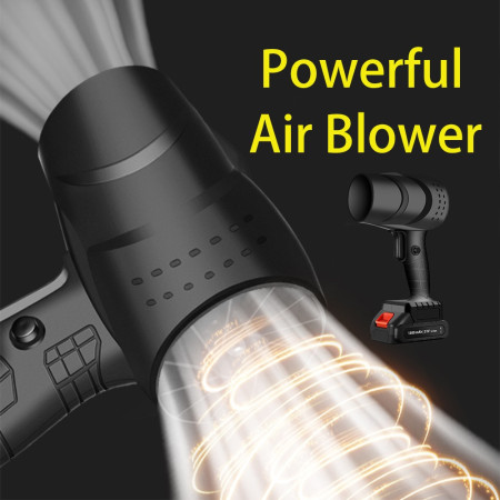 Suflanta de Aer Multifunctionala Portabila, Cyrax, Incarcare Auto, pentru Gratar, Masina, Indepartare Frunze si Praf, 1500 mAh, Viteta de Rotatie 25000 RPM, 2 Baterii de Li si Incarcator, Buton Lateral, Turcoaz