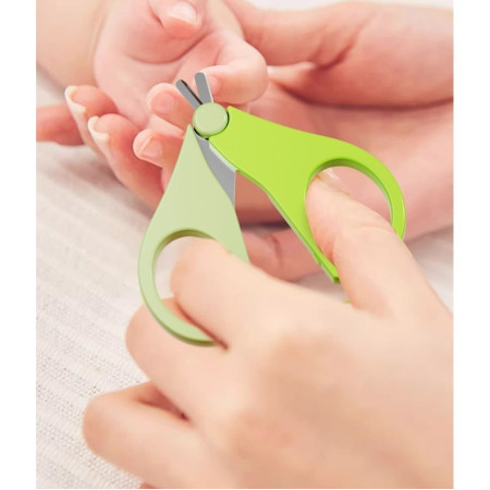 Set 4in1 de Ingrijire Unghii pentru Bebelusi, Cyrax, Cutie de Depozitare Tip Borcan, 0-6 Ani, 10 x 7 x 6 cm, Verde