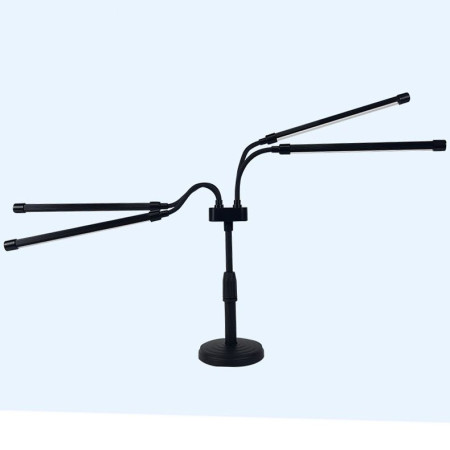 Lampa UV pentru cresterea plantelor,  conectare la retea, 20W, 4 capete, 72 LED-uri, ajustabila pana la 66.5 cm, Lumina Alb Mov 