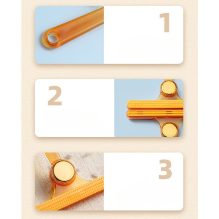 Perie de Indepartare a Scamelor,  pentru Haine si Par de Animale, cu Doua Fete, Manual, Multifunctional, 12x14.5 cm, Accesoriu pentru Casa, Portocaliu