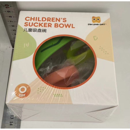 Set 3 Piese Diversificare Bebelusi si Copii, Cyrax, Bol, Lingura si Furculita, Model Broscuta, din Silicon si Otel Inoxidabil, Verde