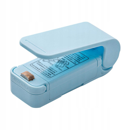 Mini Aparat de Sigilat Pungi cu Baterii, Cyrax, Etansare prin Caldura, Spate Magnetic, Portabil, 9.7x3 cm, Albastru