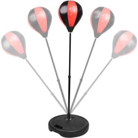 Jucarie Interactiva, Cyrax, Model Sfera de Box cu Suport, Manusi Incluse, Inaltime Reglabila, +3 Ani, 120 x 20 x 23.5 cm, Rosu/ Negru