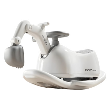 Masina 3 in 1, Cyrax, 1-3 Ani, Tip Excavator/Balansoar/Masina Yo Yo, din Plastic, 4 Roti Silentioase, 71.5 x 34 x 39 cm, Alb