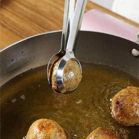 Cleste de Bucatarie, Cyrax, Multifunctional, pentru Oua/Alimente/Salata, din Otel Inoxidabil, Gri