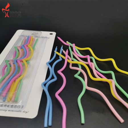 Set 10 Lumanari de Tort, Cyrax, Model Spiralat, 17 x 0.34 cm, din Ceara, Multicolor