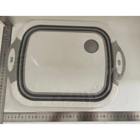 Tocator Multifunctional, Cyrax, 2 in 1, cu Cos pentru Spalat si Scurgere Alimente, 480 g, Pliabila, Gri