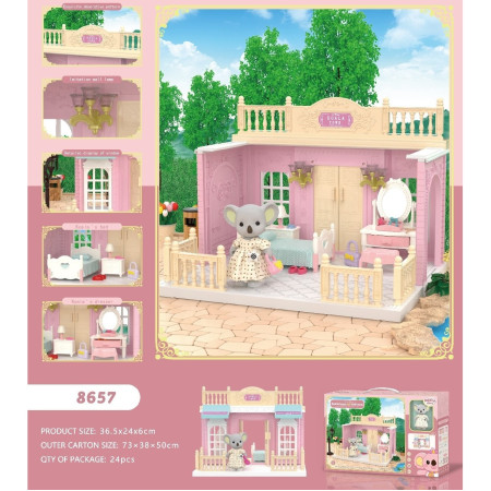 Set dormitor pentru papusi cu mobilier si figurina, Cyrax