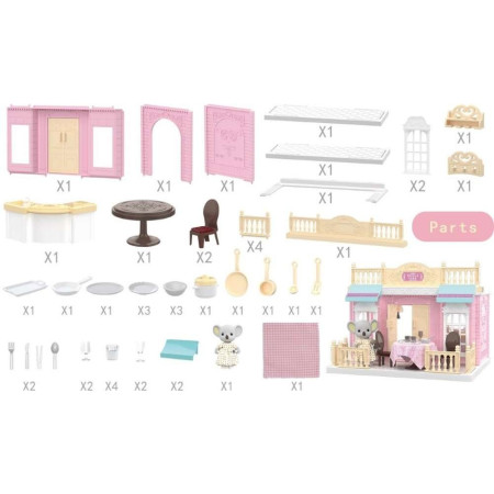 Cyrax Bucatarie pentru papusi cu mobilier si figurina,Bucatarie pentru papusi cu mobilier si figurina