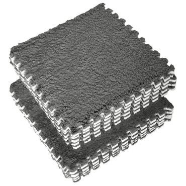 Set 10 Piese Covor tip Puzzle, Cyrax, Spuma EVA, Pufos, 30 x 30 x 1 cm, Gri