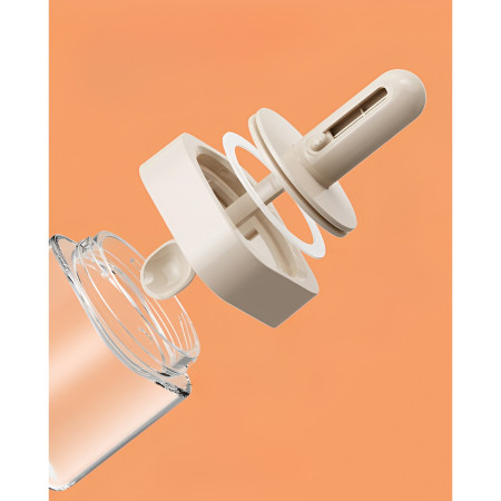 Recipient pentru Depozitarea Condimentelor, Cyrax, Borcan din Sticla, Capac si Lingura Incorporate, Uz Casnic, 300 ml, 7.1x7.1x14.8 cm, Gri