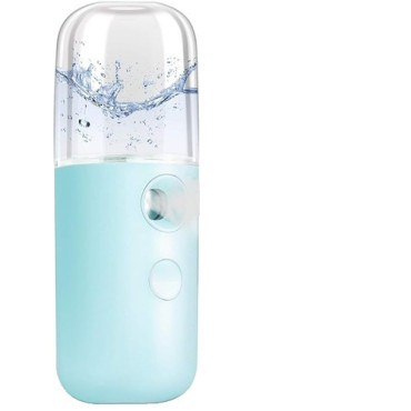 Spray de Hidratare Facială cu Tehnologie Nano, Cyrax, Hidratare, Igienizare, Abur Rece, Încărcare USB, Capacitate 30 mL, 10cm, Albastru