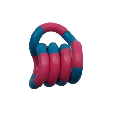 Jucarie Senzoriala Antistres, Cyrax, Fidget Twist, cu Miscari Infinite de Decompresie, 2 Culori, Roz/Albastru, + 3 ani