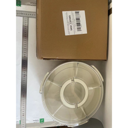 Cutie de Depozitare pentru Alimente, Cyrax, cu 6 Compartimente, pentru Condimente, Fructe, Legume, cu Manere de Prindere, Rotativa 360 de Grade, Inchidere Ermetica, 32x10 cm, Alba