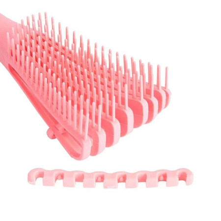 Perie Flexibila, Cyrax, pentru Descurcat Par Cret/Umed si Uscat, 8 Brate Mobile, din TPE, 24.5 x 4.5 x 2 cm, Roz