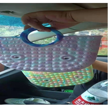 Jucarie Antistres din silicon Cyrax, Pop It Now And Flip It, Geanta mare, 28 cm, Multicolor, V4