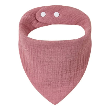 Baveta Triunghiulara, Cyrax, din Bumbac, pentru Copii 0-12 Luni, 33x32 cm, Rezistenta la Apa, Roz