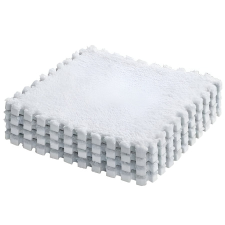 Set 10 Piese Covor tip Puzzle, Cyrax, Spuma EVA, Pufos, 30 x 30 x 1 cm, Alb