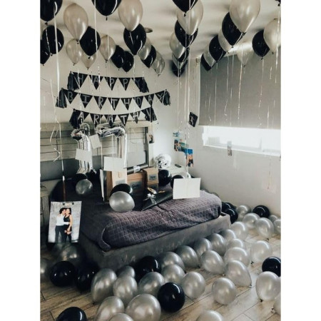 Balon din Folie Metalizata, Cyrax, Figurina Cifra, Tema Aniversare 80 cm, Ambalaj Individual, Pai inclus, Umflare cu Aer sau Heliu, Argintiu, Cifra 7